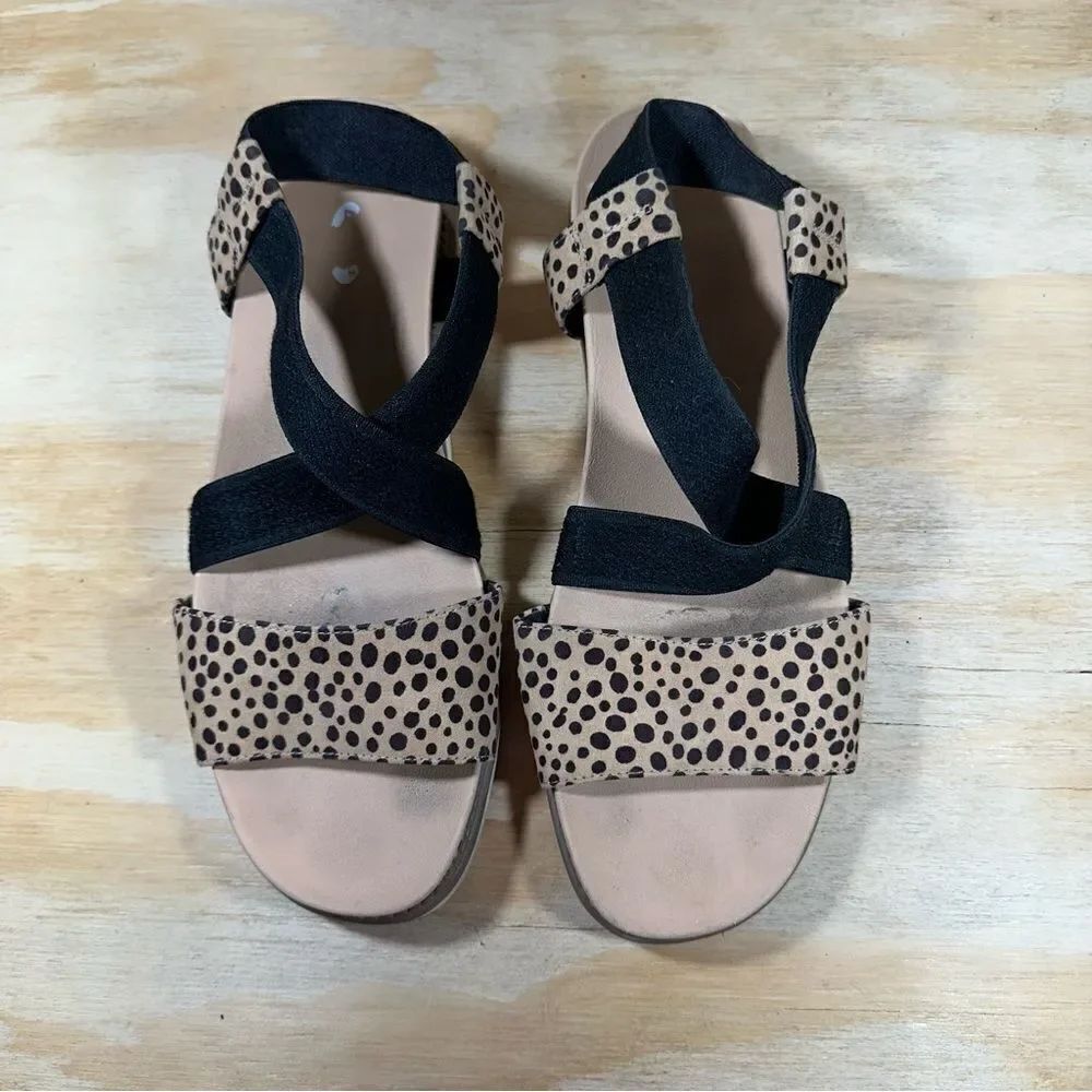 Dr Scholl’s Islander Ankle Strap Animal Print Sandals Women’s Size 9